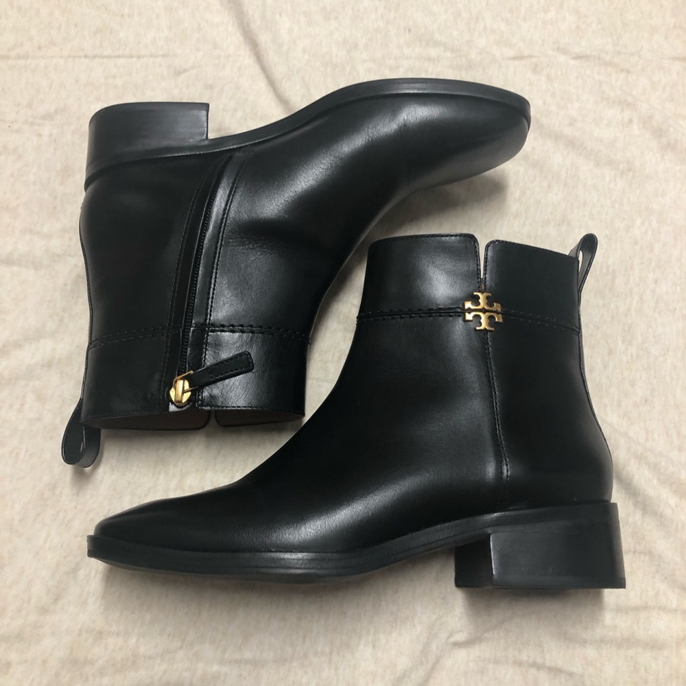 Tory Burch Leather Ankle Chelsea Boots Everly Classic Genuine Quiet Luxury
